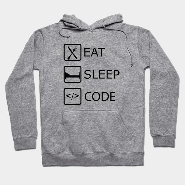 Coder - Eat Sleep Code Hoodie by KC Happy Shop